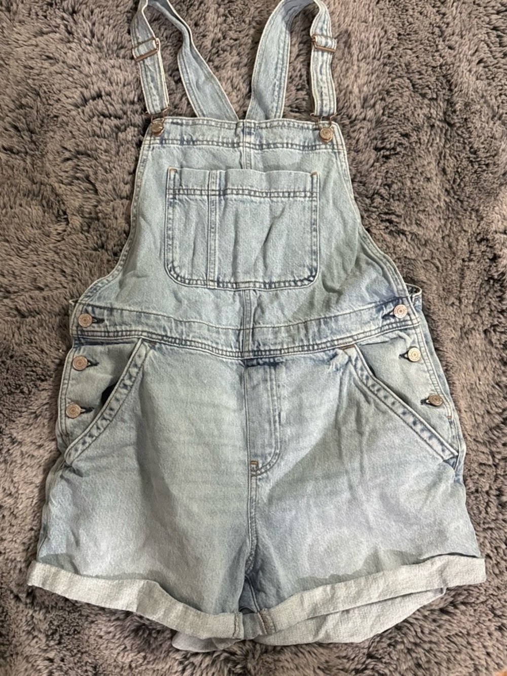 Arizona Jean Company Light Blue Denim Short Overalls